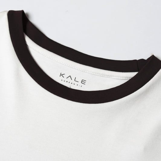 T-Shirt RINGER White Black