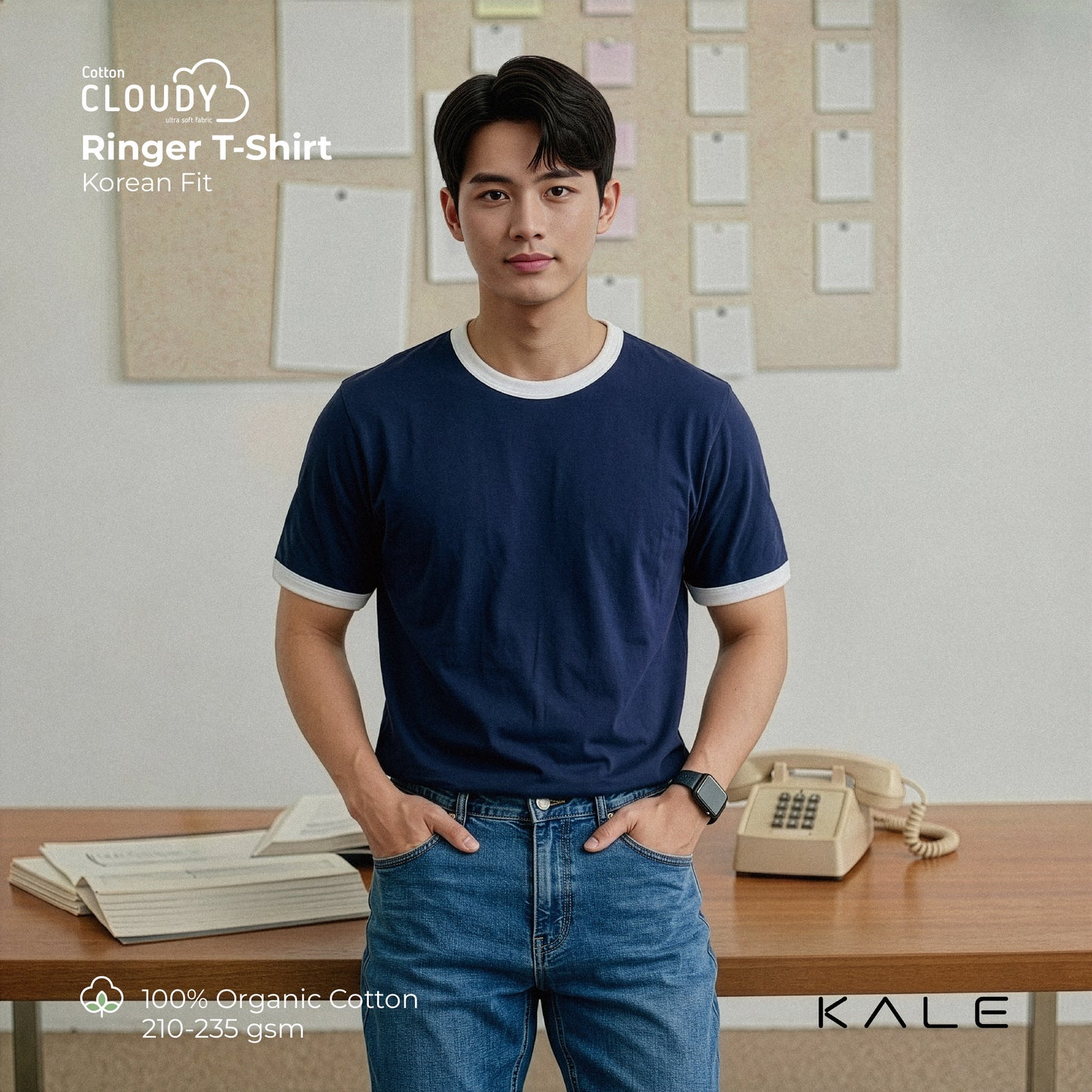 T-Shirt RINGER Navy